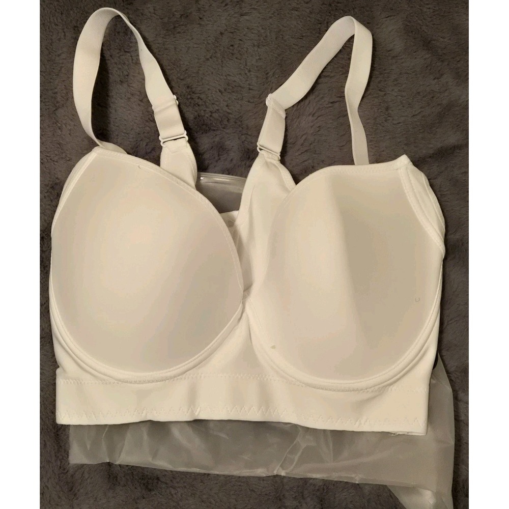 NWT Shapedly Wireless Full Coverage Bra 40F White Support Comfort Large Cup